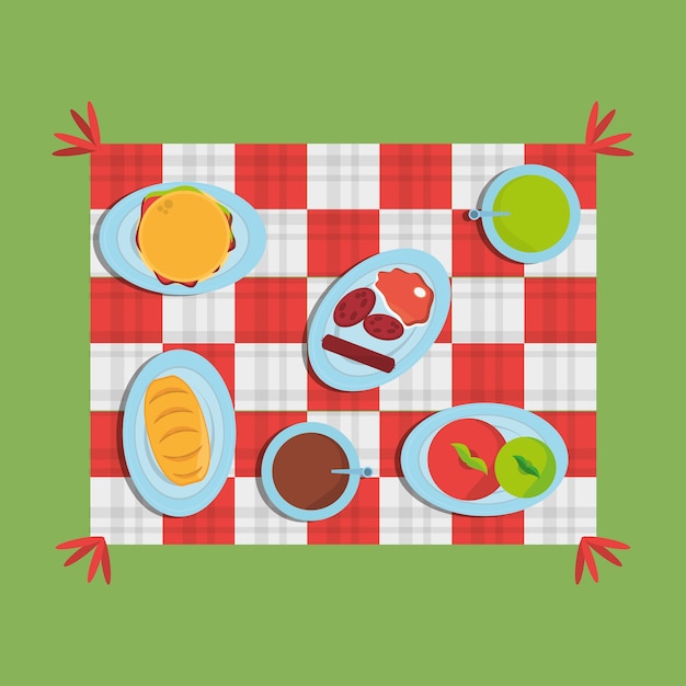 picnic a cuadros diferente comida deliciosa