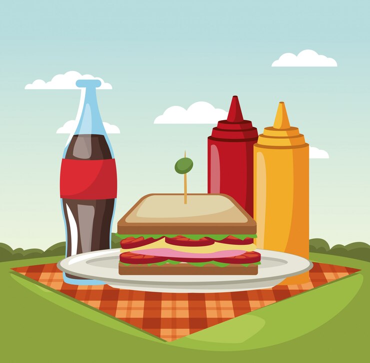 Vector picnic en el parque