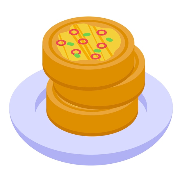 Picnic pequeño icono de pizza vector isométrico comida almuerzo fiesta de verano