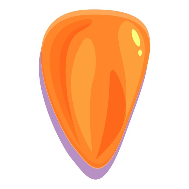 Pico de guitarra naranja sobre un fondo blanco