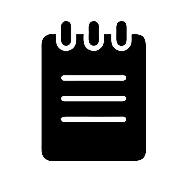 el pictograma de un bloc de notas