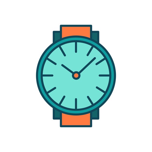 Pictograma en color del reloj de muñeca