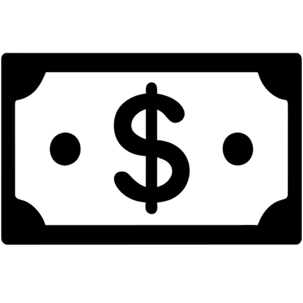 Pictograma de dinero en dólares
