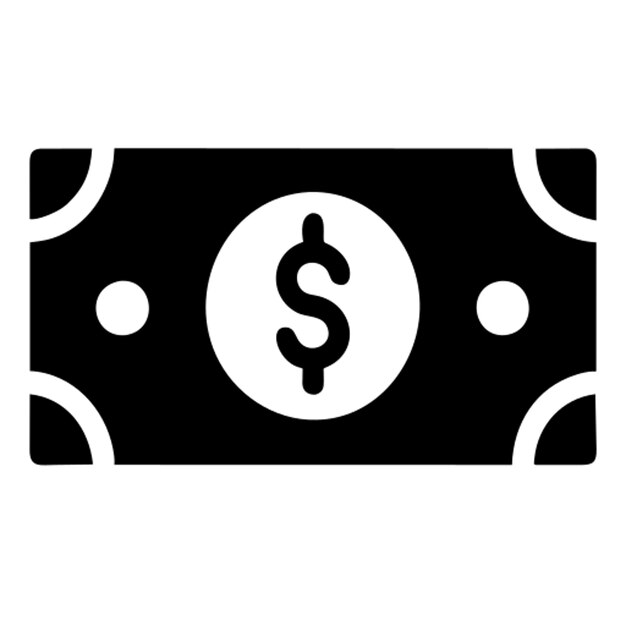 Pictograma de dinero en dólares
