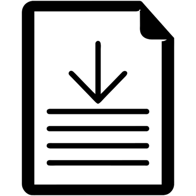 Pictograma del documento de descarga de la flecha