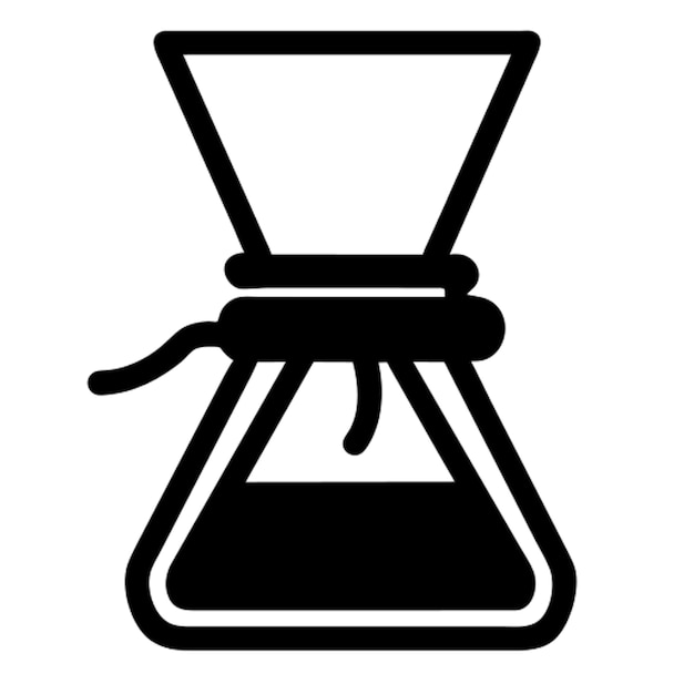 pictograma de elaboración de café alternativo como el de Chemex