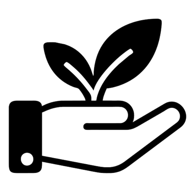Pictograma de la hoja y de la mano