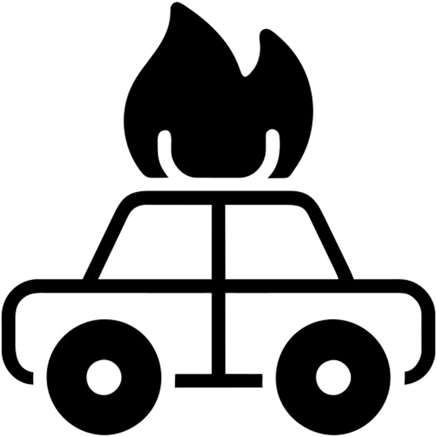 Pictograma del icono del coche de fuego