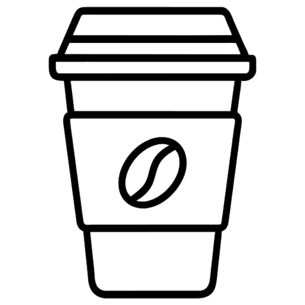 pictograma del icono de la taza de papel de café delicioso