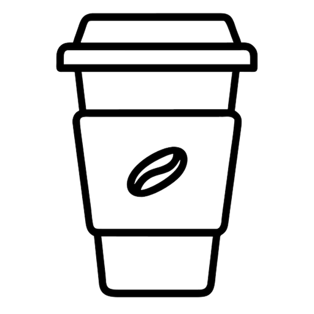 pictograma del icono de la taza de papel de café delicioso
