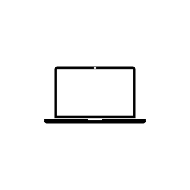Pictograma de ilustración vectorial de símbolo negro plano simple de computadora portátil