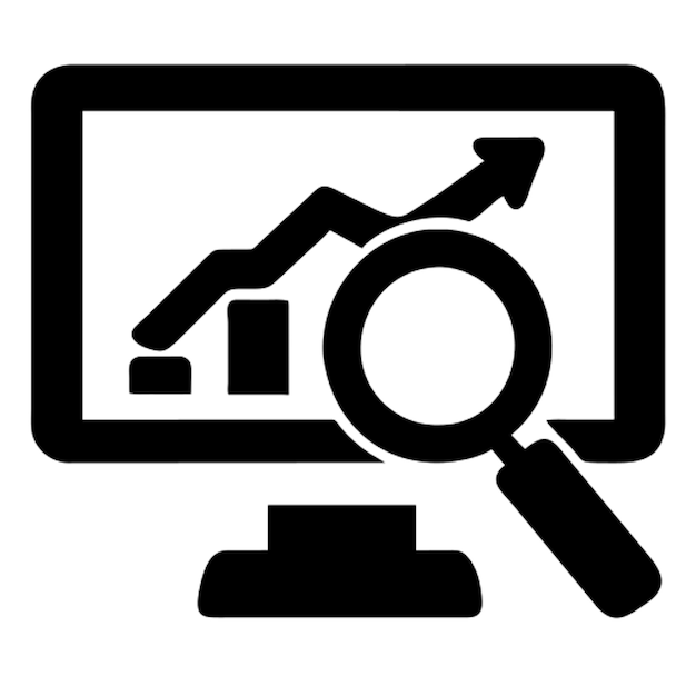 pictograma de las lentes de ampliación