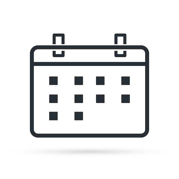 Pictograma de la línea del calendario