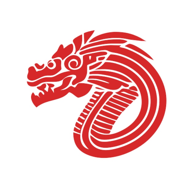 pictograma del logotipo del ornamento chino del dragón