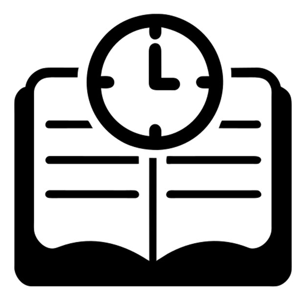Pictograma de reloj de libro