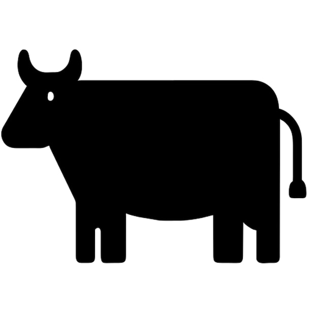 Pictograma sencillo del ícono de la vaca