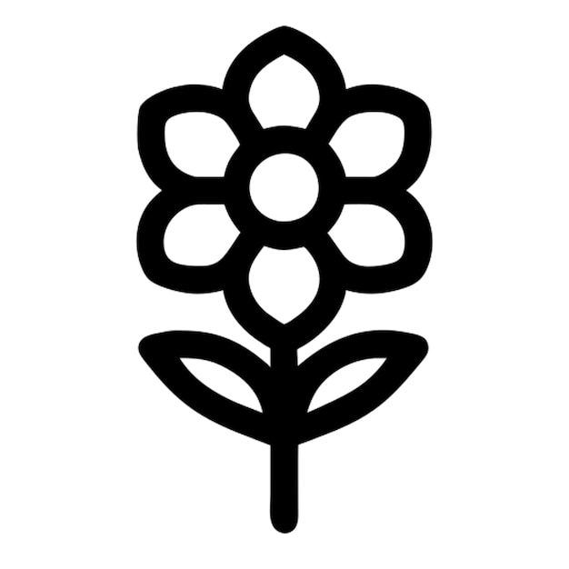 pictograma de tatuajes de contorno de flores tradicionales
