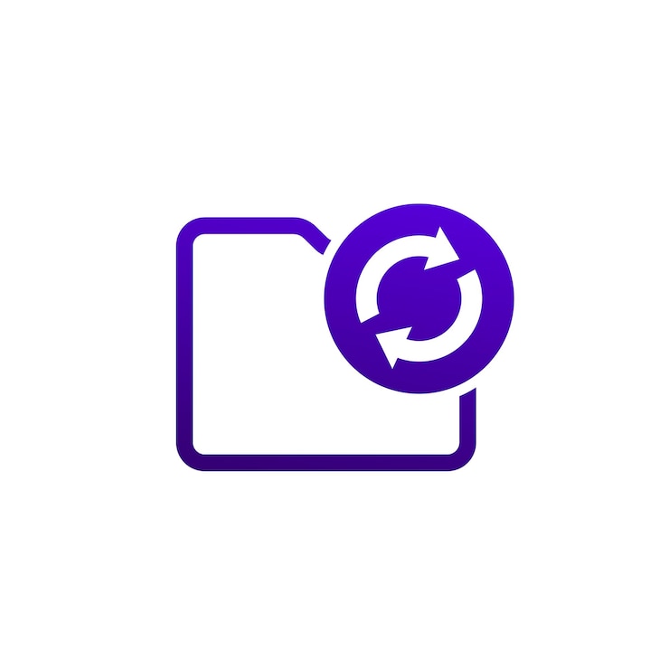 Vector pictograma vectorial del icono de la carpeta de actualización