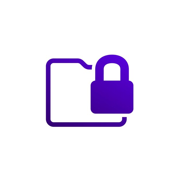 pictograma vectorial del icono de la carpeta bloqueada