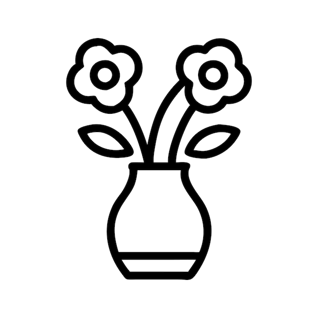 pictograma vectorial de un jarrón de flores