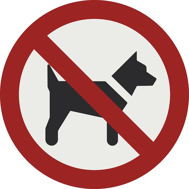 Vector pictogramo del signo de prohibición no hay perros iso 7010 p021
