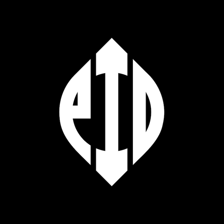 Vector pid diseño de logotipo de letra de círculo con forma de círculo y elipse pid letras de elipse con estilo tipográfico las tres iniciales forman un logotipo de círculo pid emblema de círculo monograma abstracto letra marca vector
