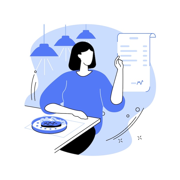 Pidiendo la factura ilustraciones de vectores de dibujos animados aislados