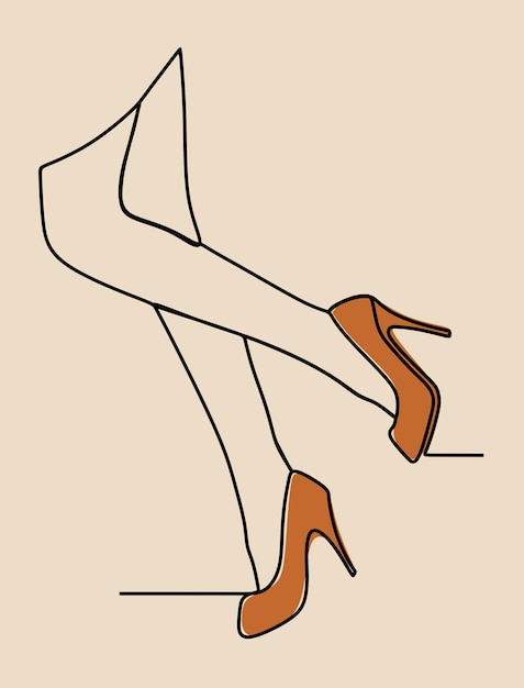 pie de bailarina arte de línea continua