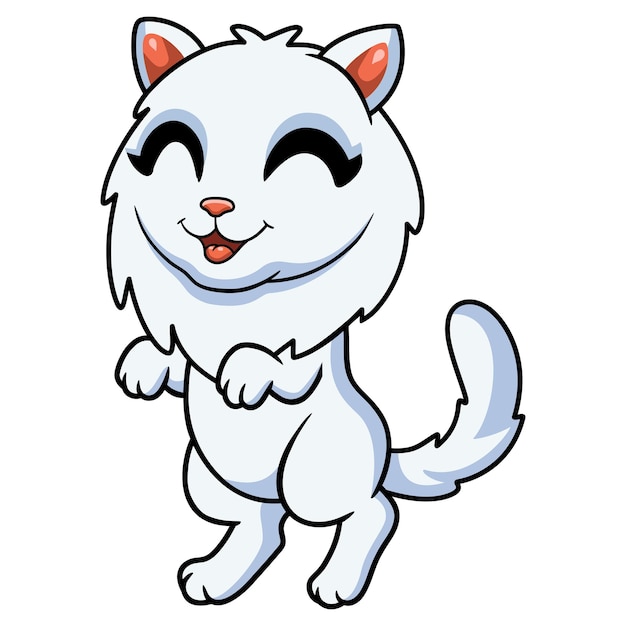 Pie de dibujos animados lindo gato persa