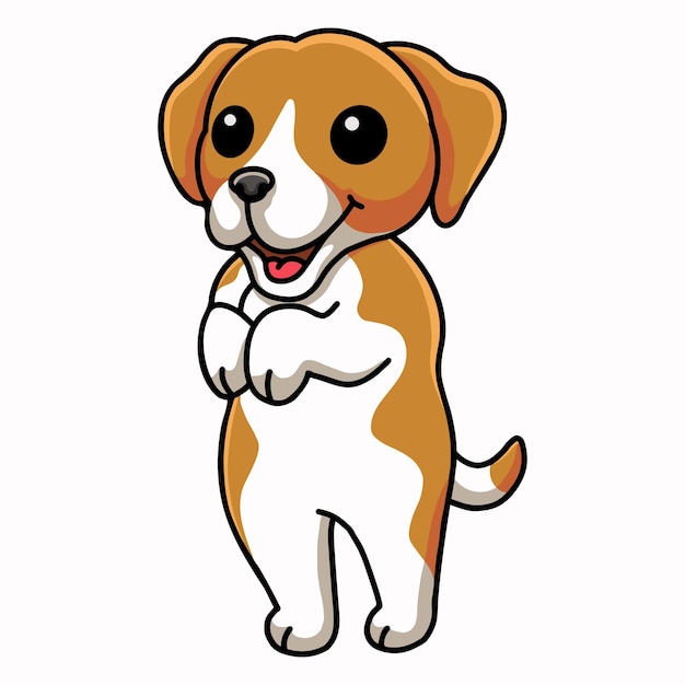 Vector pie de dibujos animados lindo pequeño perro beagle