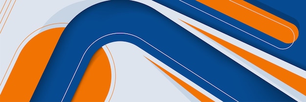 Pié de página o tapa de la cabecera del concurso de juegos deportivos Fondo diagonal azul y naranja abstracto