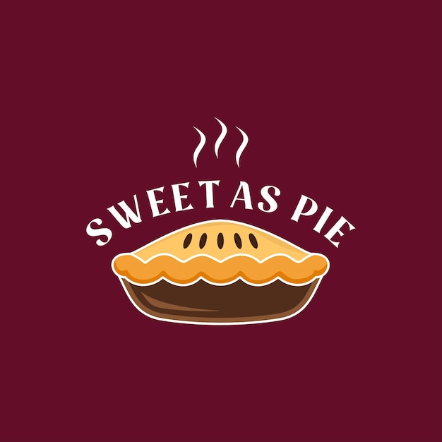 Pie pastel logotipo y plantilla de diseño de icono