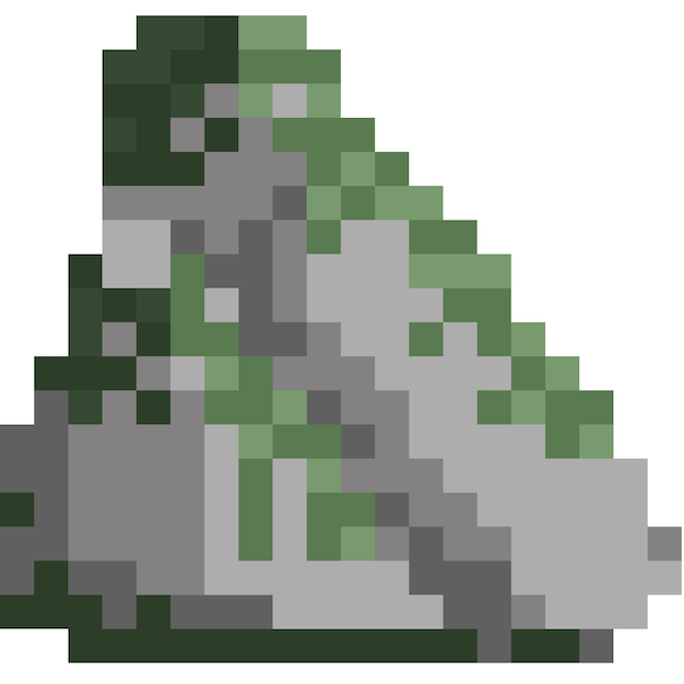 Piedra de arte de píxeles con elemento de musgo 5