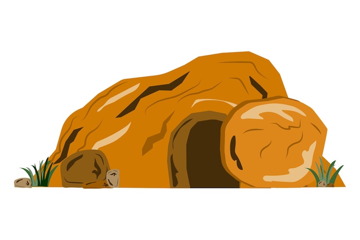 Vector piedra de la cueva de pascua. ilustración vectorial