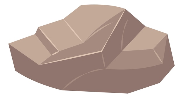 Vector piedra de dibujos animados canto rodado de roca grande mineral geológico
