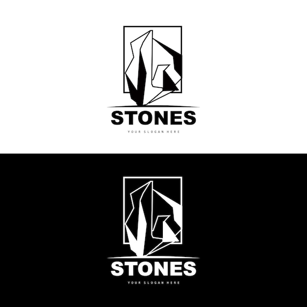 Vector piedra logo vector piedra moderna con diseño de estilo de línea de geometría para decoración estética marca producto moderno icono simple línea de geometría estética abstracta