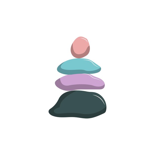 Vector piedra logo vector zen meditación piedra equilibrio tranquilidad yoga diseño simple silueta