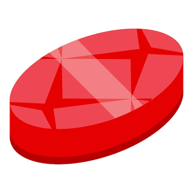 La piedra preciosa ovalada roja del rubí brilla con brillo