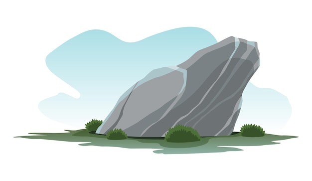 Piedra de roca boulder escombros de la montaña piedra de dibujos animados y elementos para el juego en estilo plano sobre fondo de color ilustración de vector rocoso de losa