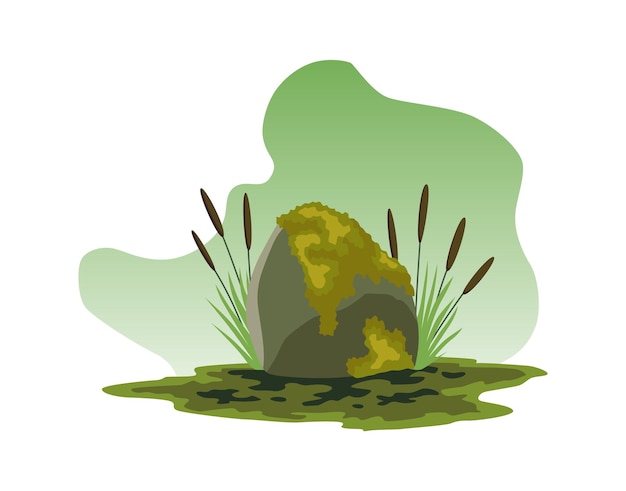 Piedra de roca Boulder Escombros de la montaña Piedra de dibujos animados y elementos para el juego en estilo plano sobre fondo de color Ilustración de vector rocoso de losa
