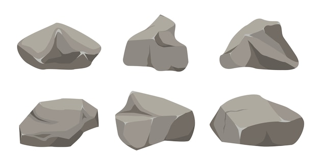 Vector piedra de roca set de dibujos animados.