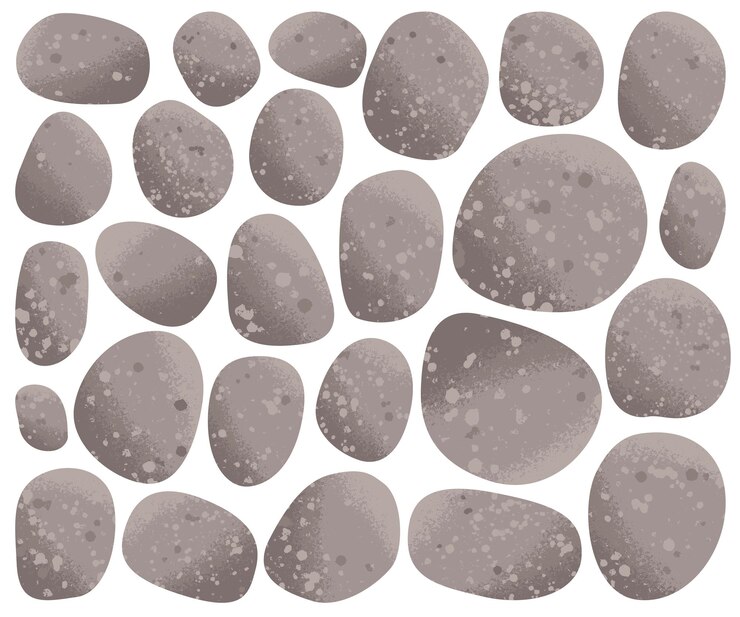 Vector piedras grises de diferentes formas con piedras de textura antigua para el diseño del juego