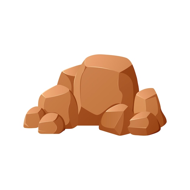 Piedras, ilustración vectorial, estilo de dibujos animados. rocas en estilo plano 3d isométrico. diferentes rocas.