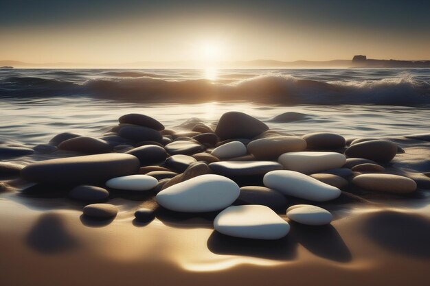 Vector piedras en la playa