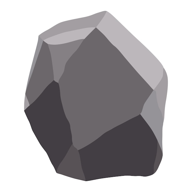 Vector piedras de roca o escombros de montaña grava piedra gris pieza de forma poligonal de piedra fósil elemento de decoración de juego