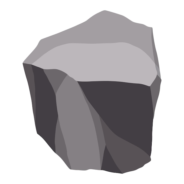 Vector piedras de roca o escombros de montaña grava piedra gris pieza de forma poligonal de piedra fósil elemento de decoración de juego