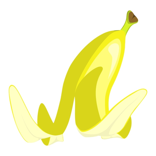 Piel de plátano en ilustración vectorial de estilo plano aislada sobre un fondo blanco