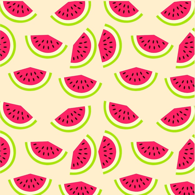 Piel de sandía fresca patrón sin costuras sandía textura realista letras de fondo ilustración vectorial rebanadas y semillas de sandía sin costuras únicas y de moda sin costuras