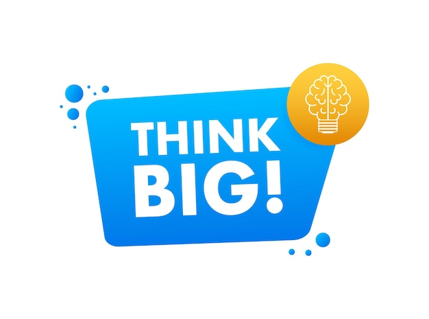 Piensa en una gran bombilla motivacional Vector ilustración de stock