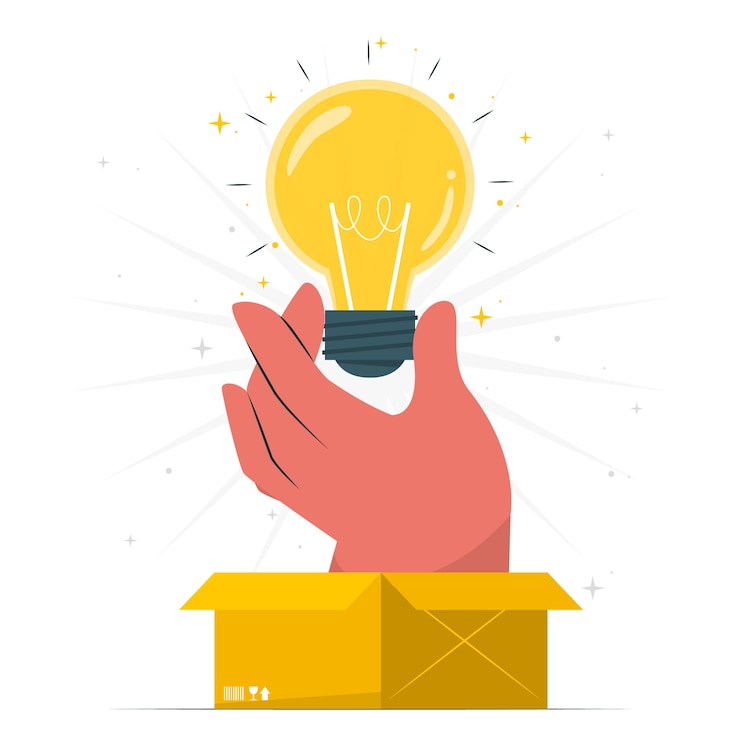 Vector piense fuera de la ilustración del concepto de caja